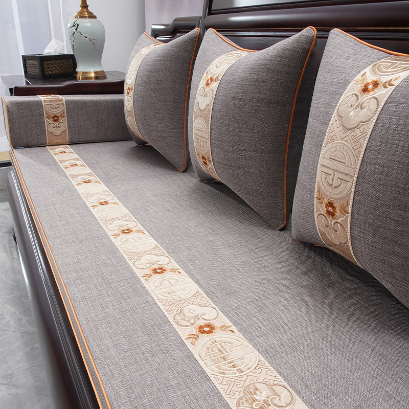 中式红木沙发坐垫实木家具套罩罗汉床防滑海绵四季通用沙发垫定制