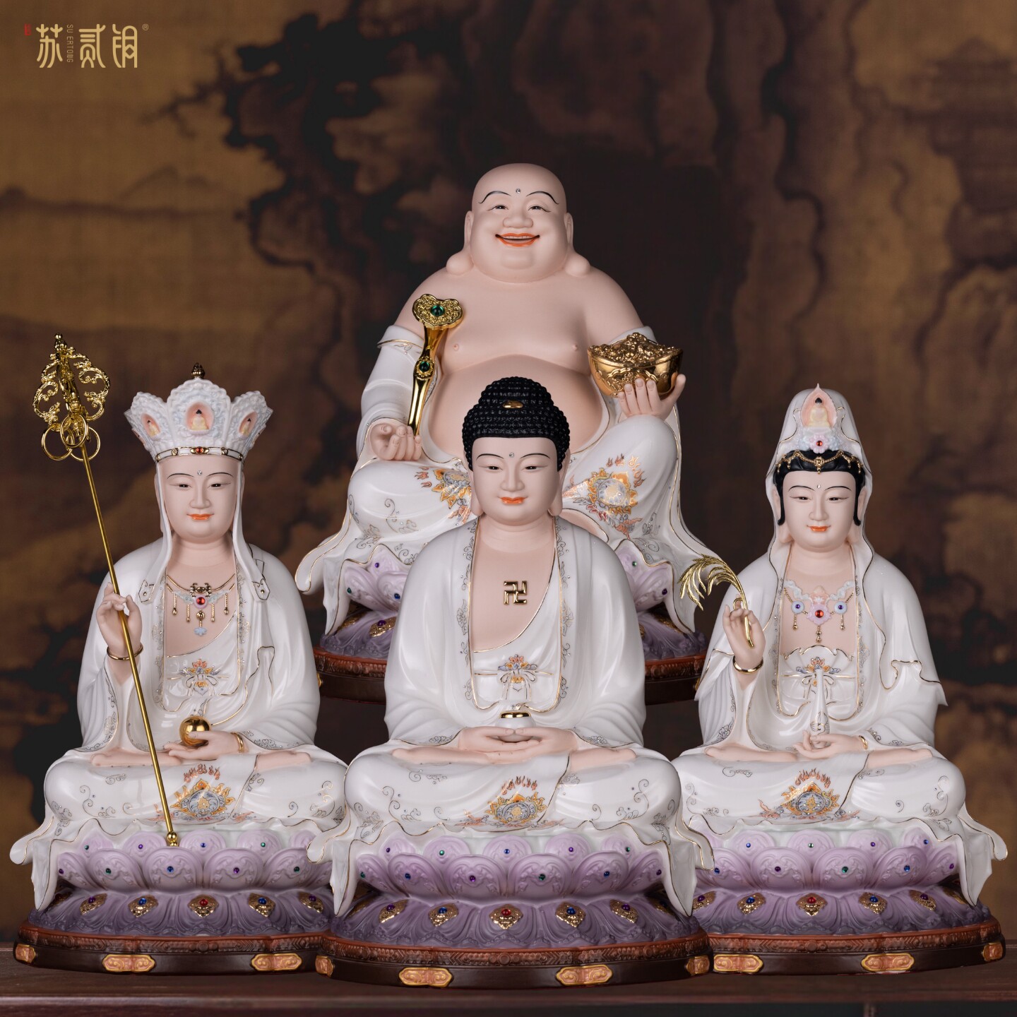 德化陶瓷全堂佛像家居供奉摆件