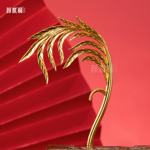 苏贰铜杨柳枝合金配件 观音菩萨杨柳枝像体合金电镀法器配件