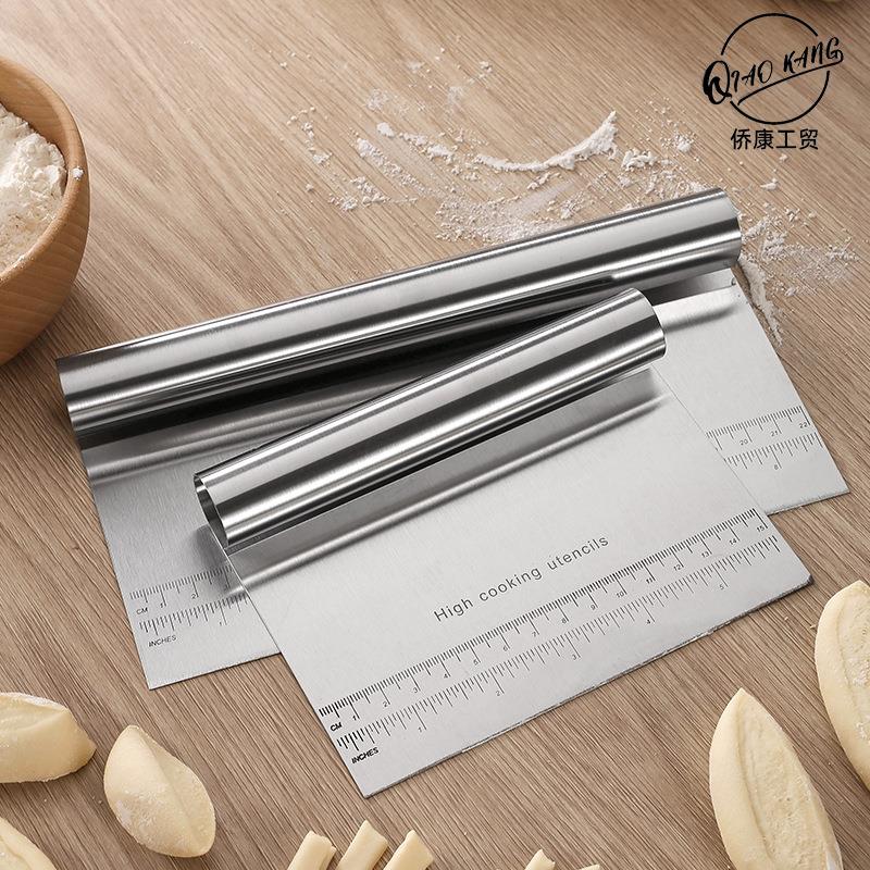 厨房小工具不锈钢切面器面粉切面条切刀面团刮板刮铲带刻度多功能