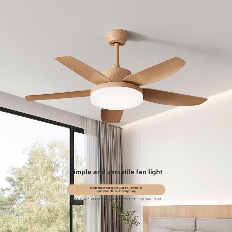 风扇灯客厅卧室书房餐厅灯吊扇灯北欧日式简约现代静音5叶led吊灯
