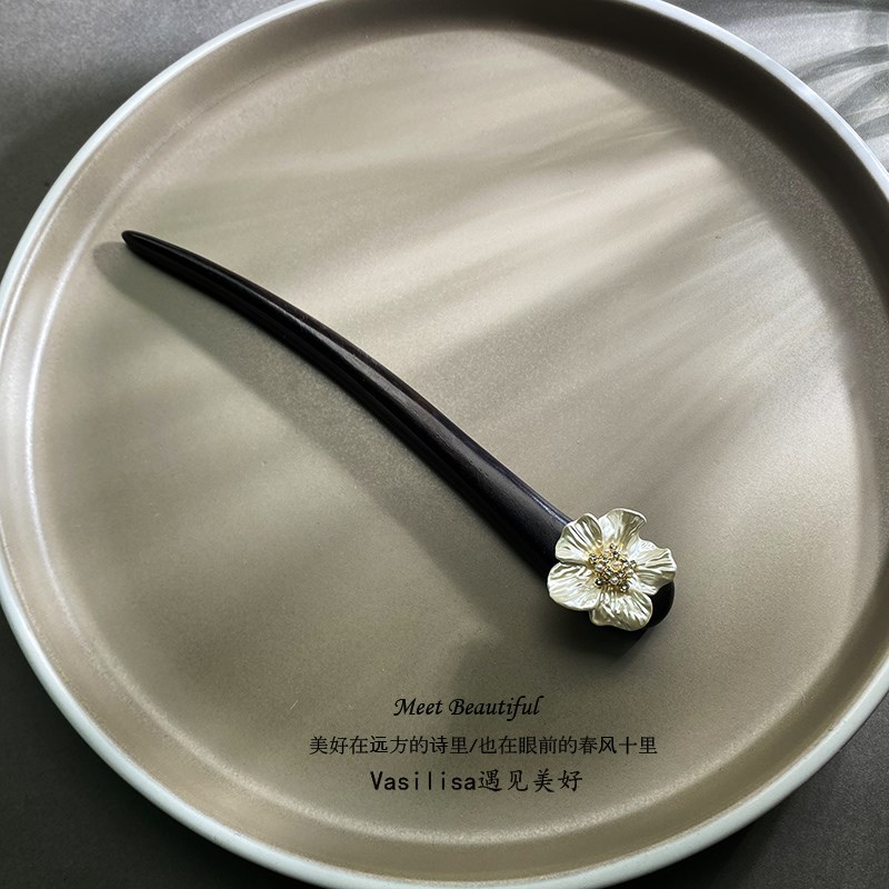 有12至18厘米l可选 短发簪黑檀木盘发新中式簪子钗子发钗