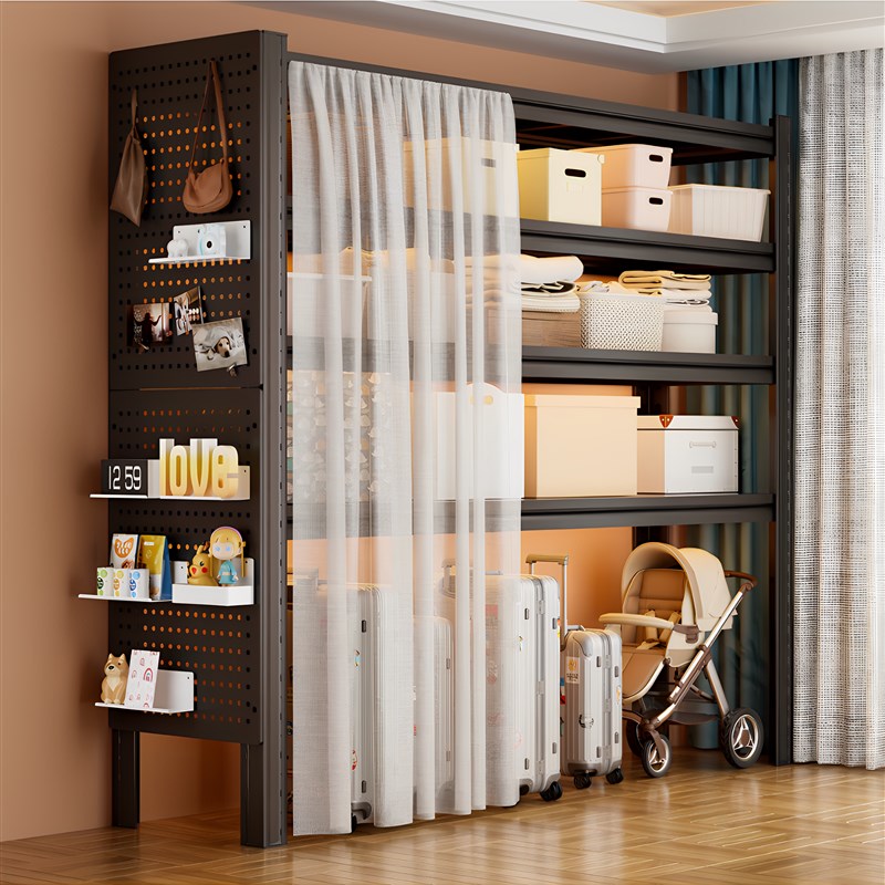 家用货架落地多层阳台客厅洞洞A板置物架杂物快递多功能防尘收纳