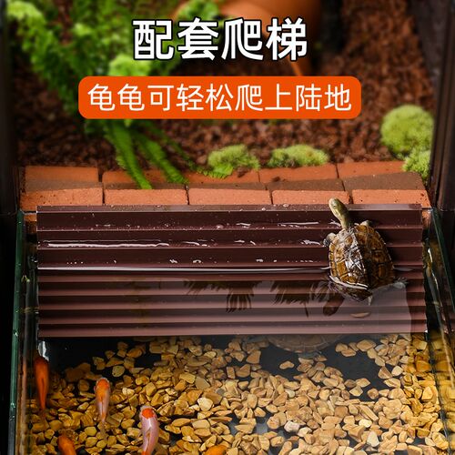 乌龟饲养缸水陆养龟养殖箱生态环境大号深水内嵌玻璃缸巴西草龟缸