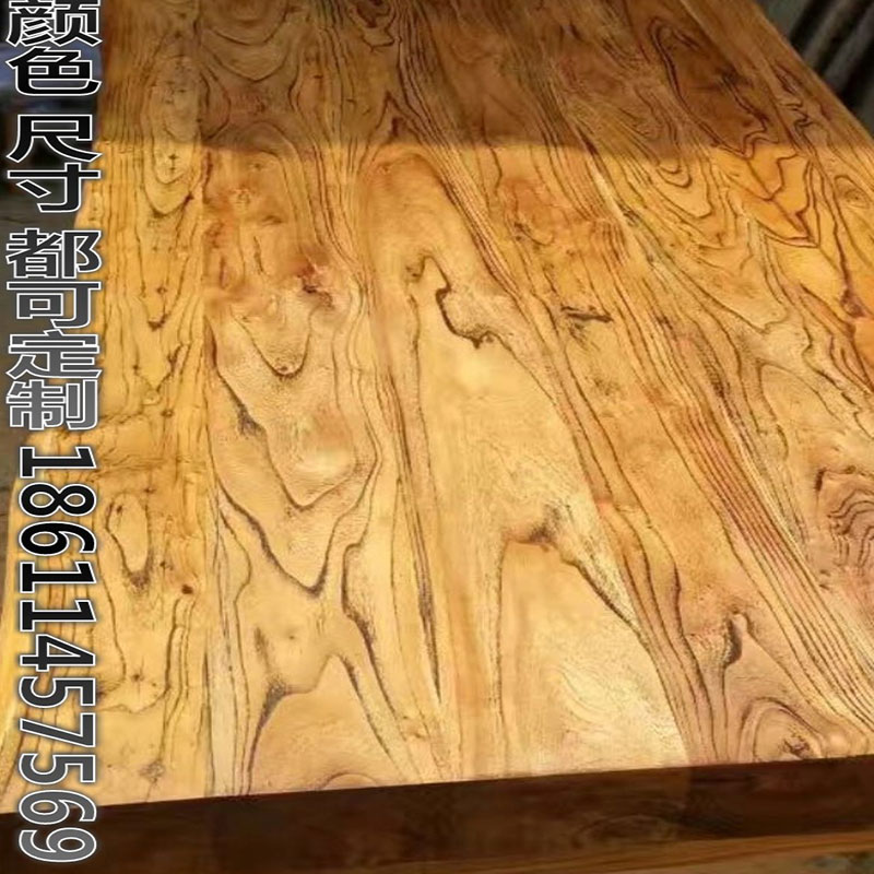 实木板材 老榆木吧台面风化板面原木窗台板桌面旧木板踏步板 定制