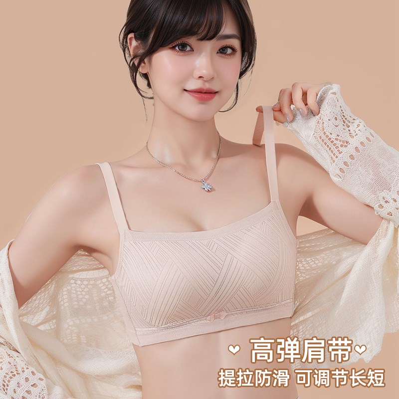 抹胸内衣女小胸聚拢无钢圈胸罩薄款内搭遮胸带裹胸黑色文胸防走光
