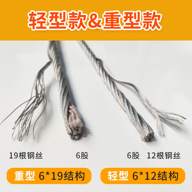 镀锌钢丝绳不包塑裸绳子大棚葡萄架百香果火龙果拉线4568mm送卡扣