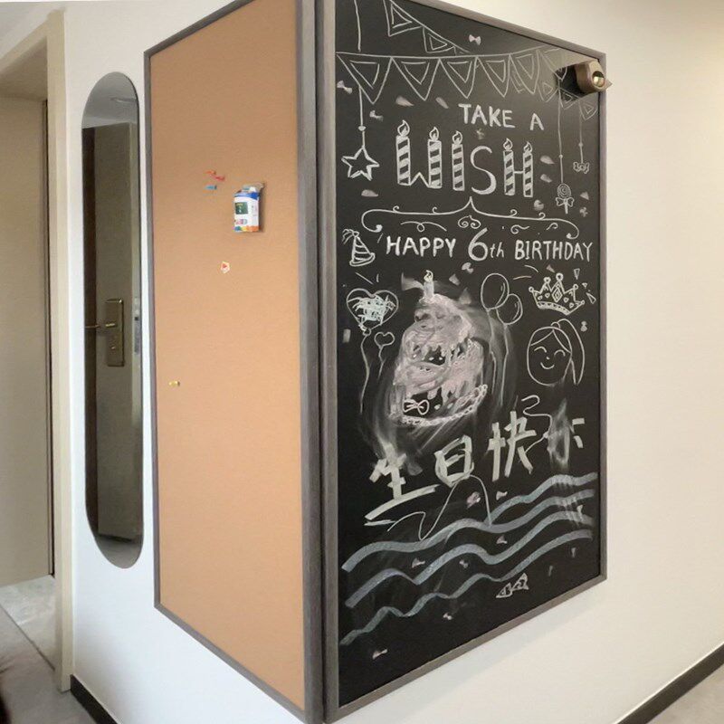 走廊尽头装饰黑板入户玄关黑板墙过道照片作品展示墙挂式大黑板软