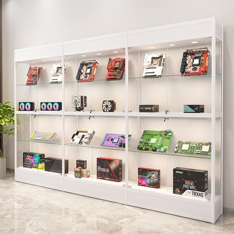 玻璃展柜工厂样品展示柜汽车用品展架电子产品样板间礼品柜展示柜
