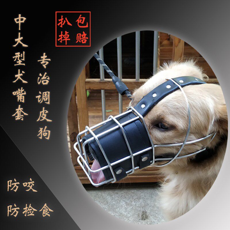 金毛大型犬狗嘴套狗嘴罩防咬人防狗咬防乱吃扒不掉口罩口笼不锈钢