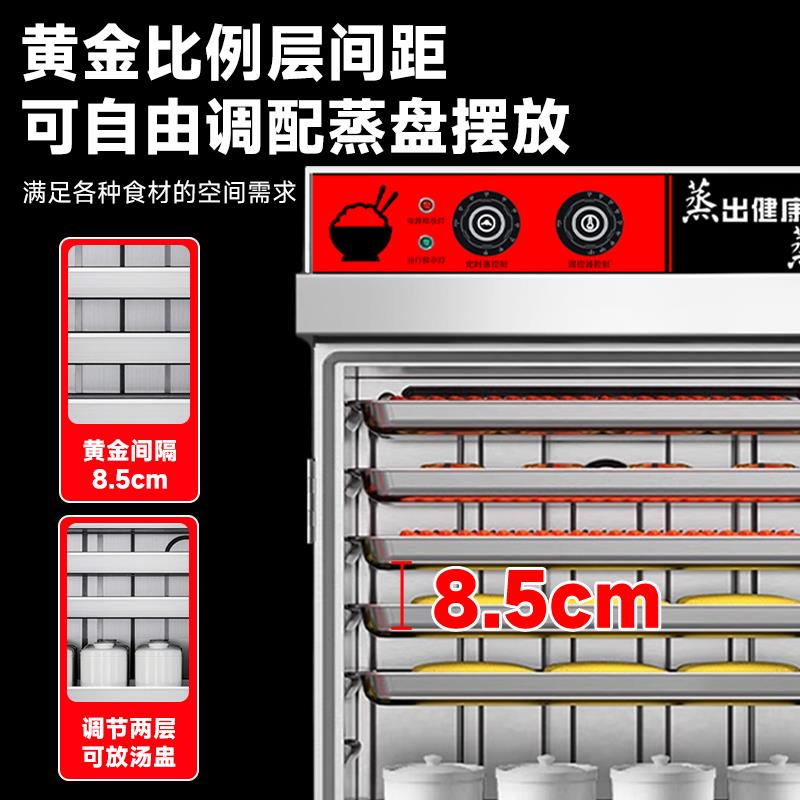 大型双门蒸饭柜商用电蒸箱24盘食堂煤燃气蒸饭车蒸饭机米饭蒸饭箱