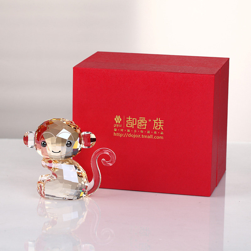 生日礼物水晶猴子12生肖小动物卡通摆件现代房间装饰品圣诞节礼物