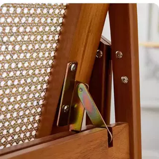 复古实木折叠椅中古藤编餐椅书房咖啡店轻奢日式阳台休闲靠背凳子