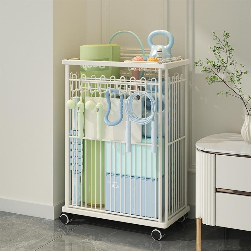 瑜珈垫收纳筐运动器材健身用品家用篮夹缝提壶哑铃工具球类置物架