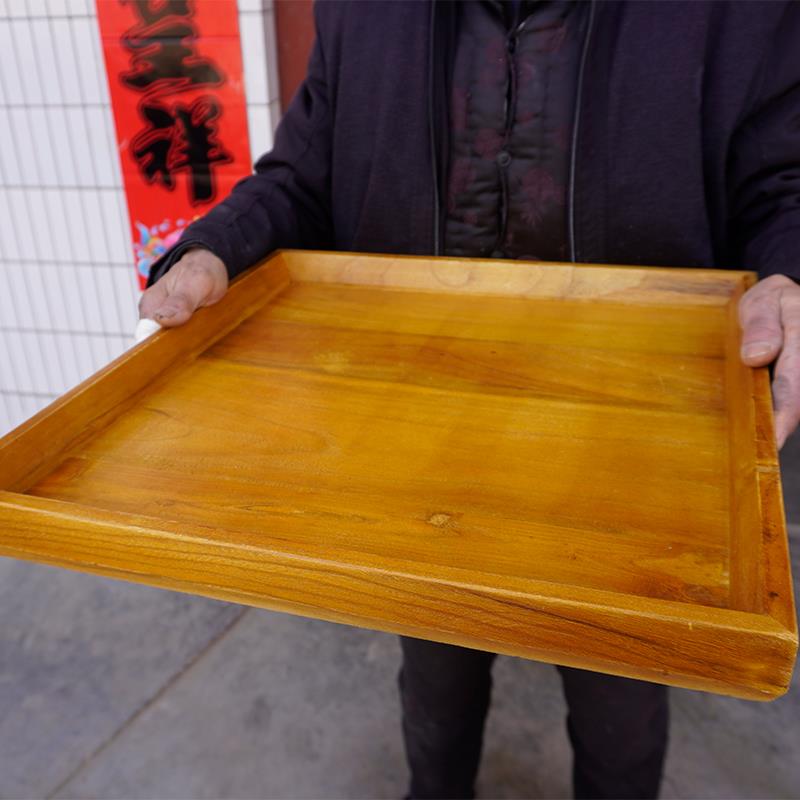 陕西关中农家宴席方盘纯手工实木陕派方盘子厨具方盘婚宴50*50cm