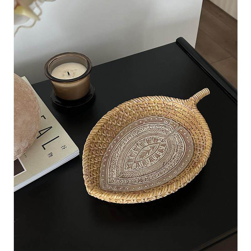 SilentWind寂风北欧覆古树脂编织托盘香薰蜡烛杂物收纳盘桌面摆件,家居饰品,桌面摆件,淘宝优惠券,粉丝福利购,淘宝优惠卷