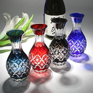 日式清酒壶清酒杯江户切子工艺玻璃烈酒杯分酒器手工雕刻家用装饰
