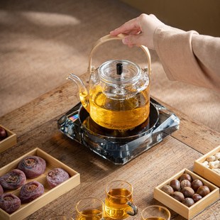 功夫泡茶壶 围炉煮茶水晶电陶炉电炉煮茶炉家用办公玻璃壶茶具套装