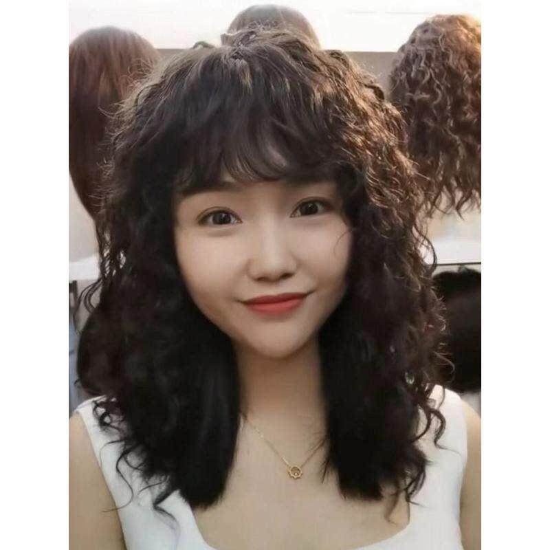 刘海假发片女头顶蓬松自然遮白发高颅顶全真发假刘海卷发补发块