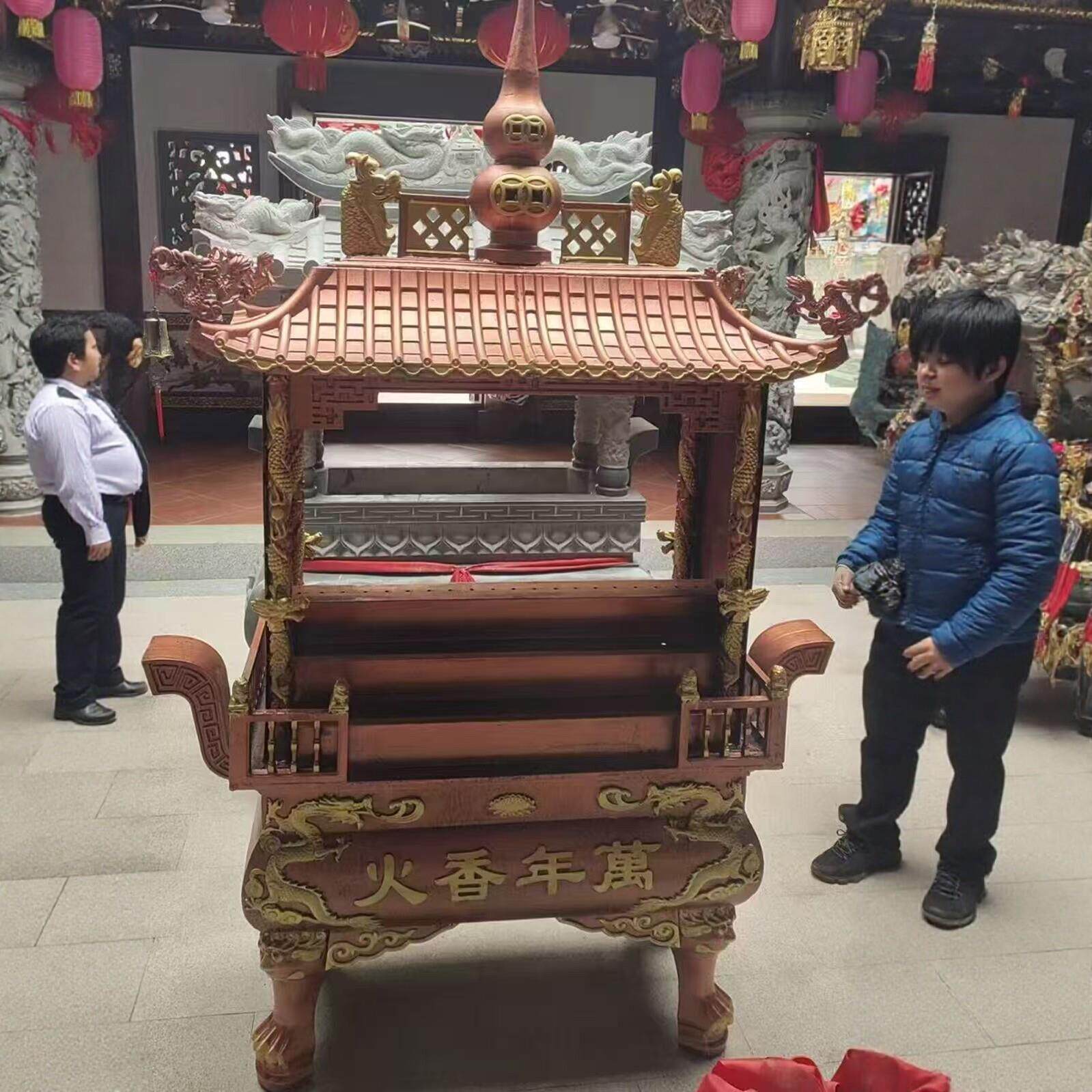 铸铁烧香炉蜡烛台室外寺庙长方形香炉祠堂宗祠景区寺院生铁香炉仙