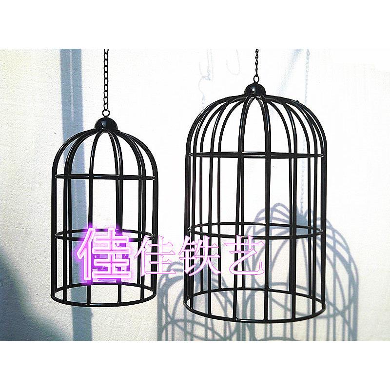 铁艺装饰鸟笼小鸟笼吊饰品 花盆架橱窗工艺摄影道具