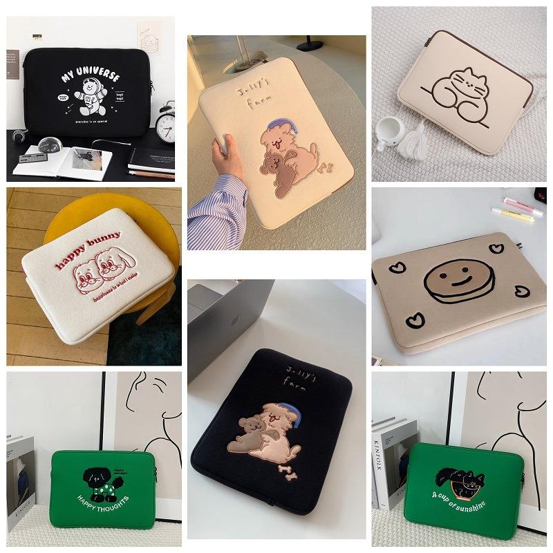 日韩跨境电脑内胆包可爱卡通刺绣笔记本保护套14寸收纳包13.3