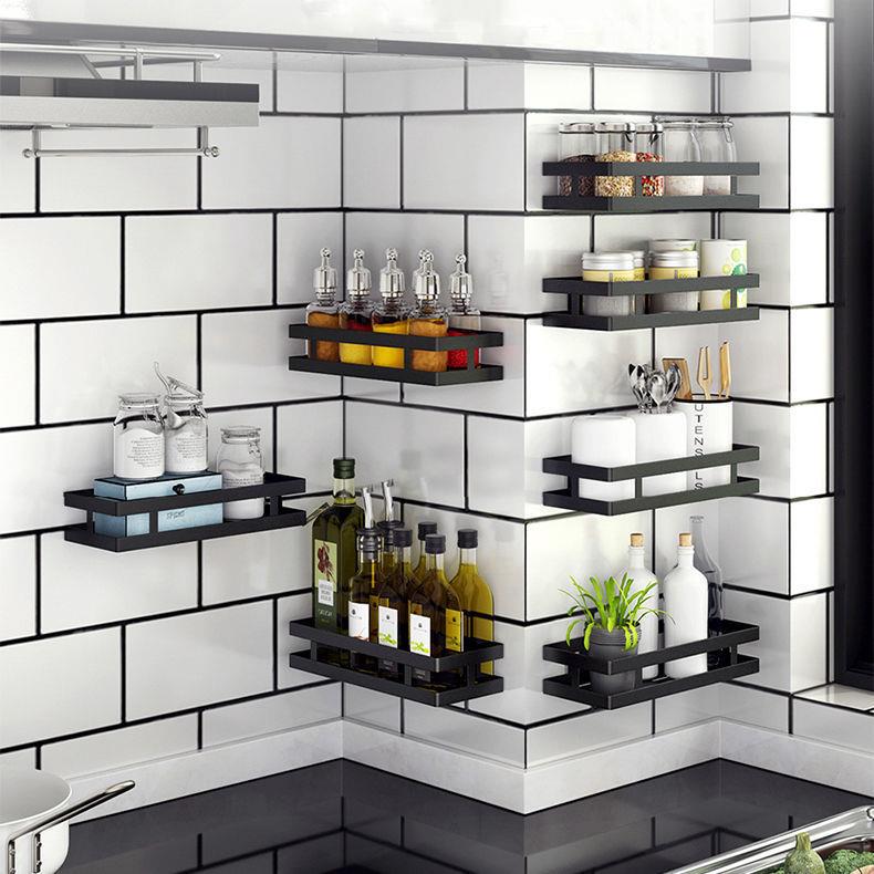 304不锈钢免打孔厨房调料置物架壁挂式墙上调味品油盐酱醋收纳架