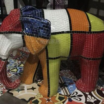 马赛克大象摆件工艺品 酒店门厅房地产 开业精美装饰吉象如意
