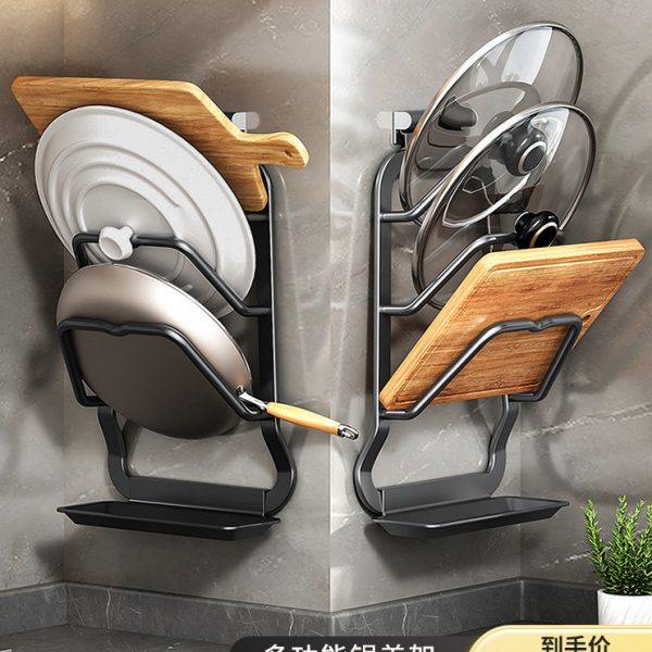 锅盖架不锈钢厨房壁挂式免打孔多功能置物架子菜板案板砧板收纳架,家装主材,锅盖架,淘宝优惠券,粉丝福利购,淘宝优惠卷