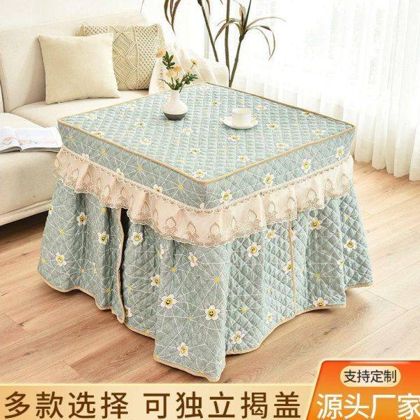 烤火罩烤火桌子罩套电暖桌罩裙摆款揭盖款正方形冬季桌布,居家布艺,微波炉罩,淘宝优惠券,粉丝福利购,淘宝优惠卷