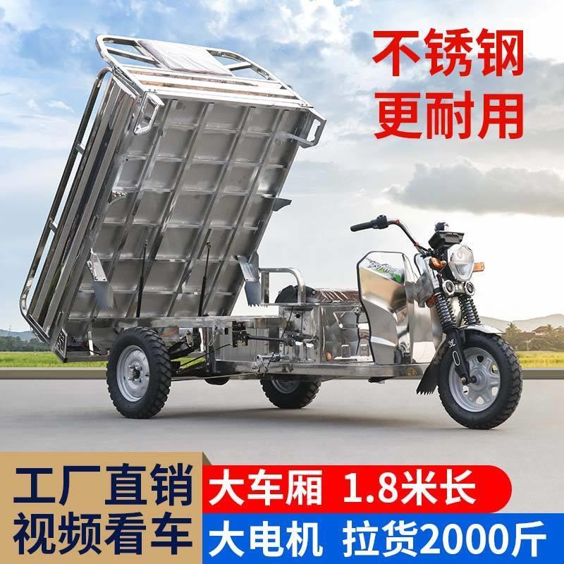 电动三轮车家用拉货不锈钢新款载重王大功率厂家直销农用车电瓶车