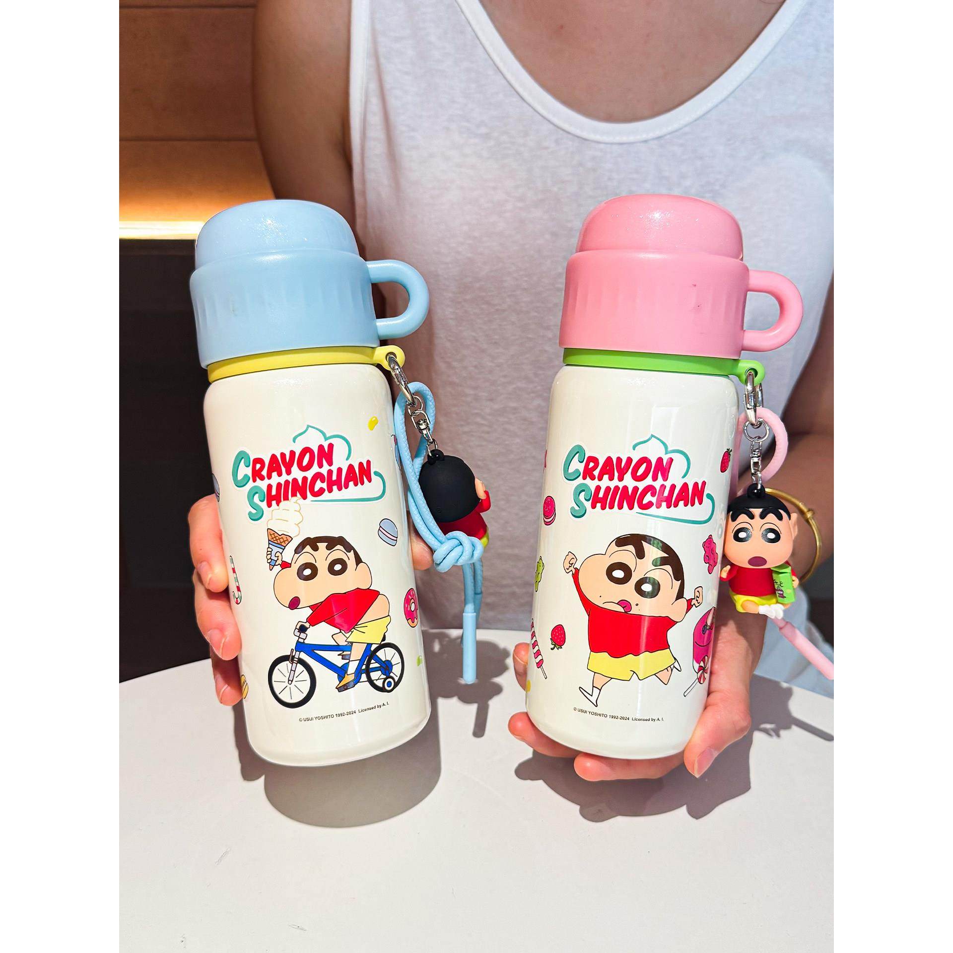 蜡笔小新保温杯可爱儿童一杯双盖喝水杯316不锈钢便携双饮吸管杯,餐饮具,保冷/保温杯,淘宝优惠券,粉丝福利购,淘宝优惠卷