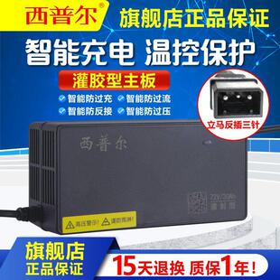 立马电动车充电器48v12ah电动车西普尔60v20ah反插三线72v30ah