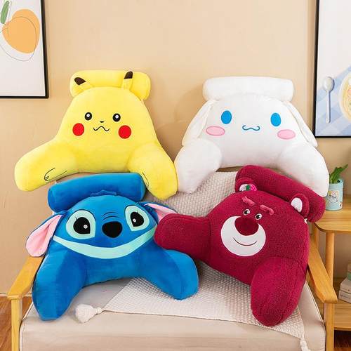 k2可爱卡通草莓熊床上沙发汽车宿舍可拆洗多功能垫办公室靠枕靠背