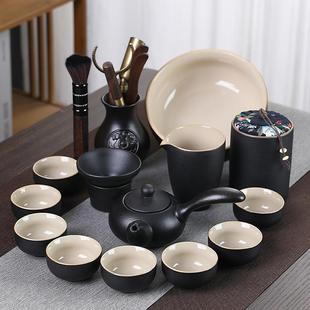 黑陶办公用功夫茶杯西施壶组合日式 茶具套装 家用纯色泡茶器简约风