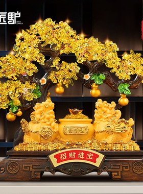 发财树貔貅聚宝盆摆件招财店铺公司前台收K银台装饰品开业乔迁礼