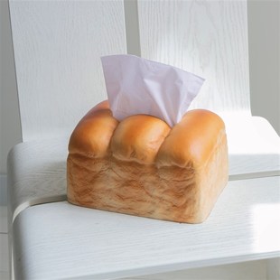weiweiwei喂原创r山形吐司面包纸巾盒创意收纳摆件车载礼物纸抽盒