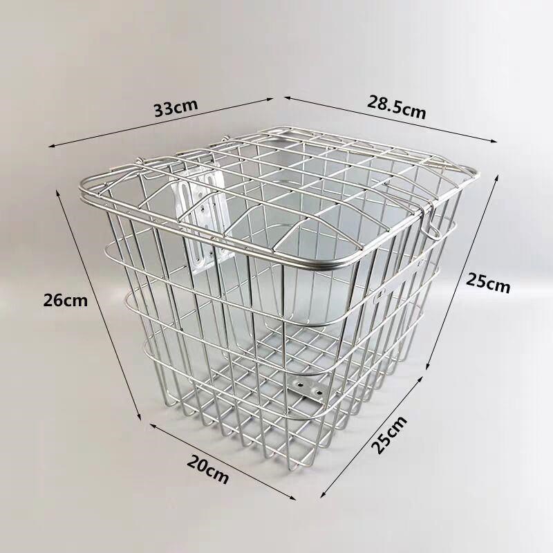 正宗自行车车筐电动车前筐w车篮摺叠车可带盖子前置加大车篓子