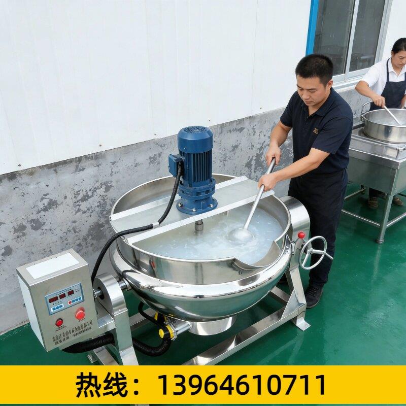 全自动商用火锅炒料机凉粉糖膏魔芋米豆腐焖子熬酱搅拌器 夹层锅