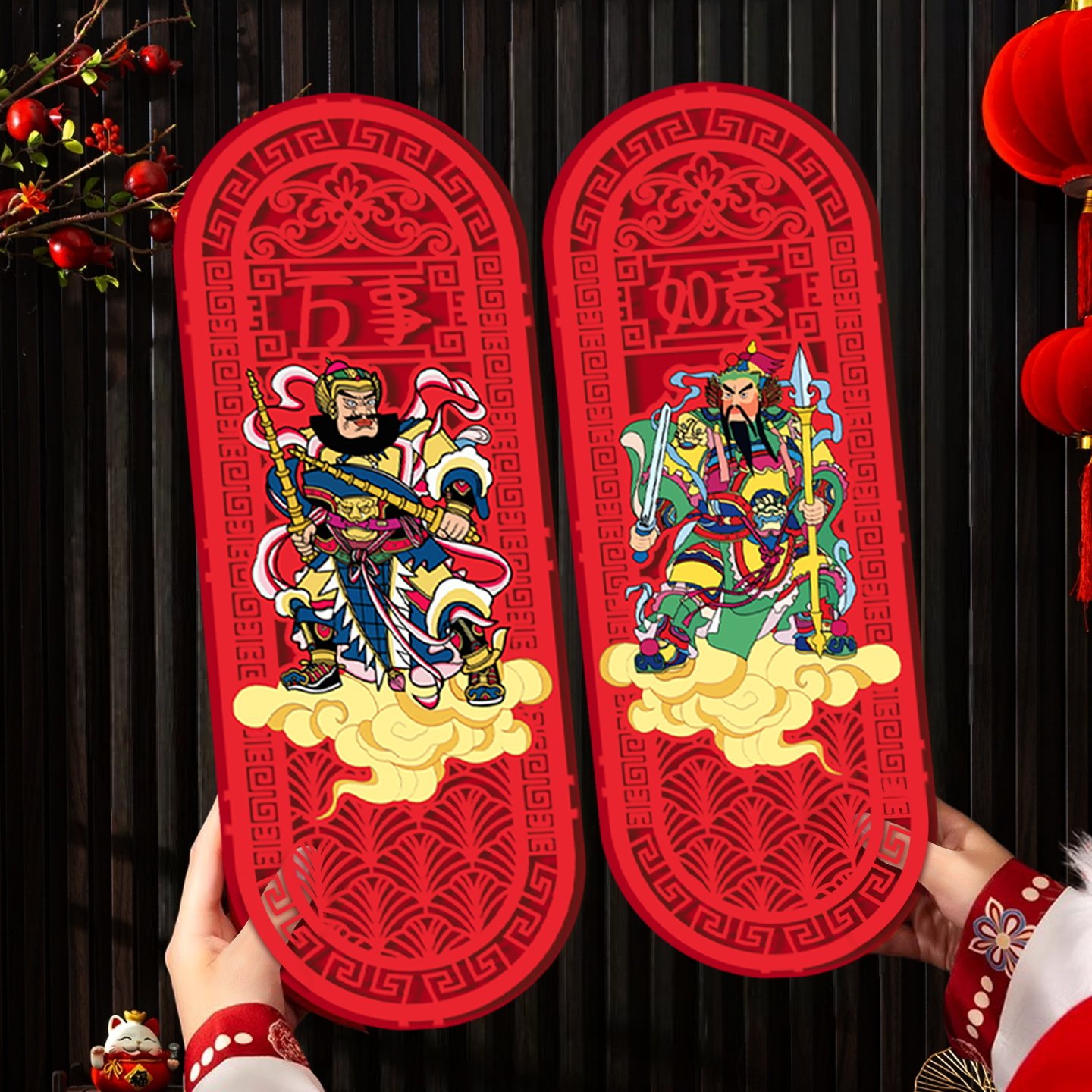 磁吸门神立体贴大门春节对联新款2026马新年装饰尉迟恭秦琼春联贴,节庆用品/礼品,门神,淘宝优惠券,粉丝福利购,淘宝优惠卷