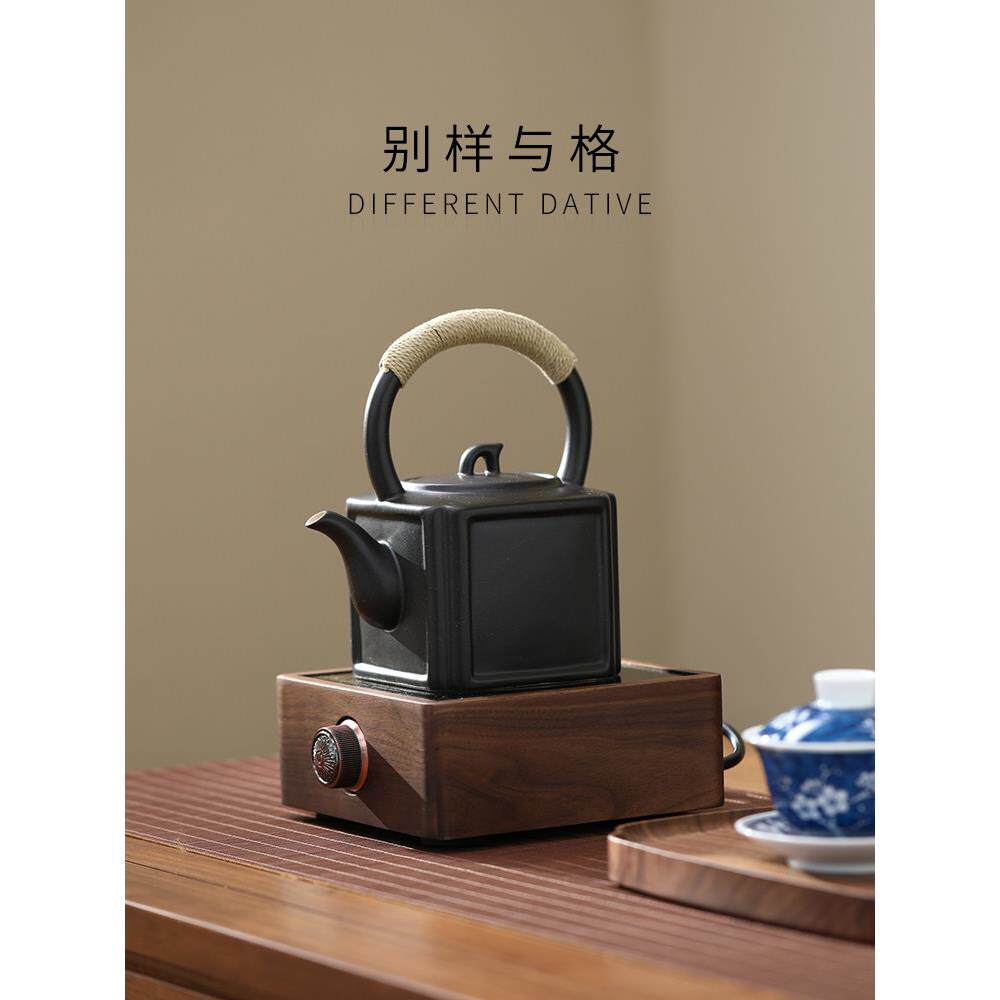 家用耐热陶瓷烧水壶黑陶煮水茶壶电陶炉功夫茶具明火陶瓷提梁壶