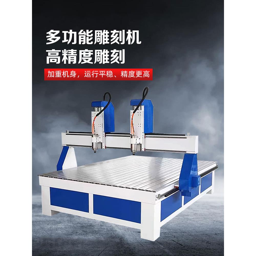 1825独立双头数控木工雕刻机全自动寿材棺木切割屏风牌匾立体浮雕