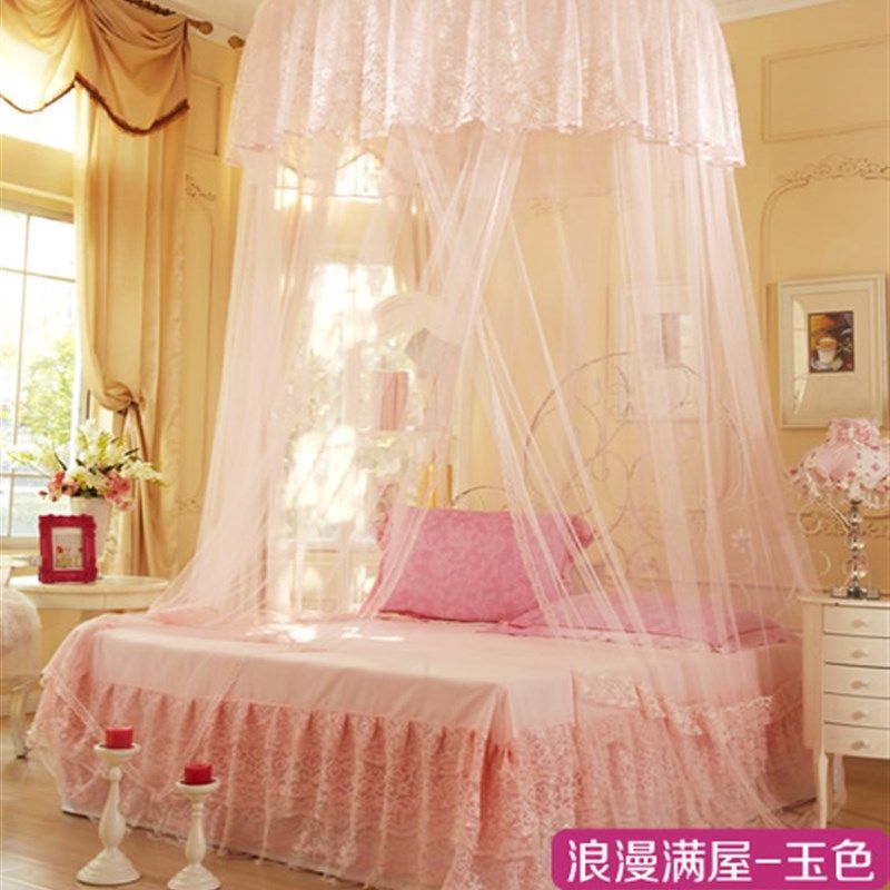 圆顶吊顶蚊帐公主圆形落地单人学生双人吸顶蚊帐1.2/1.5/1.8m米床