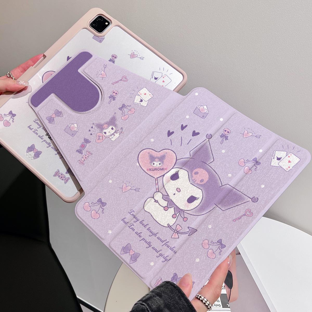 超创意【360旋转】适用ipadpro平板保护壳套11可爱库洛米2024八代带笔槽2021款10.2寸第十代10.9亚克air6/5/4