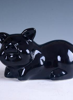 陶瓷十二12生肖招财小黑卧立猪摆件红风水家居客厅装饰工艺品摆设