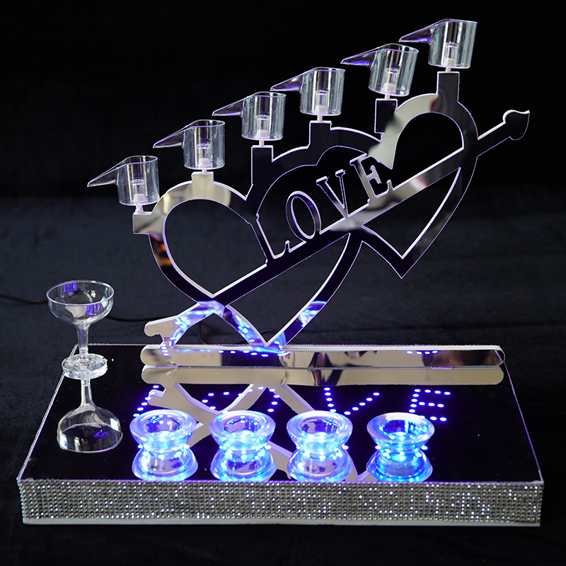 婚庆道具一箭穿心香槟塔烛台两用婚庆用品婚礼酒塔烛光台舞台装饰