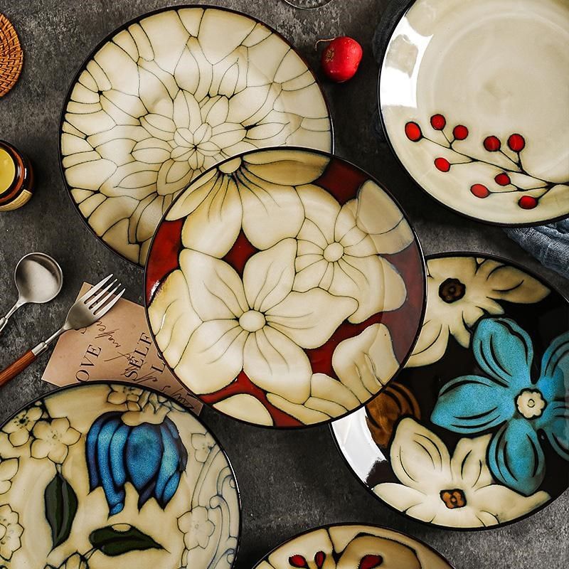 舍里平盘浅盘牛排盘圆形盘陶瓷盘早餐盘骨碟菜盘子牛扒盘西餐盘子