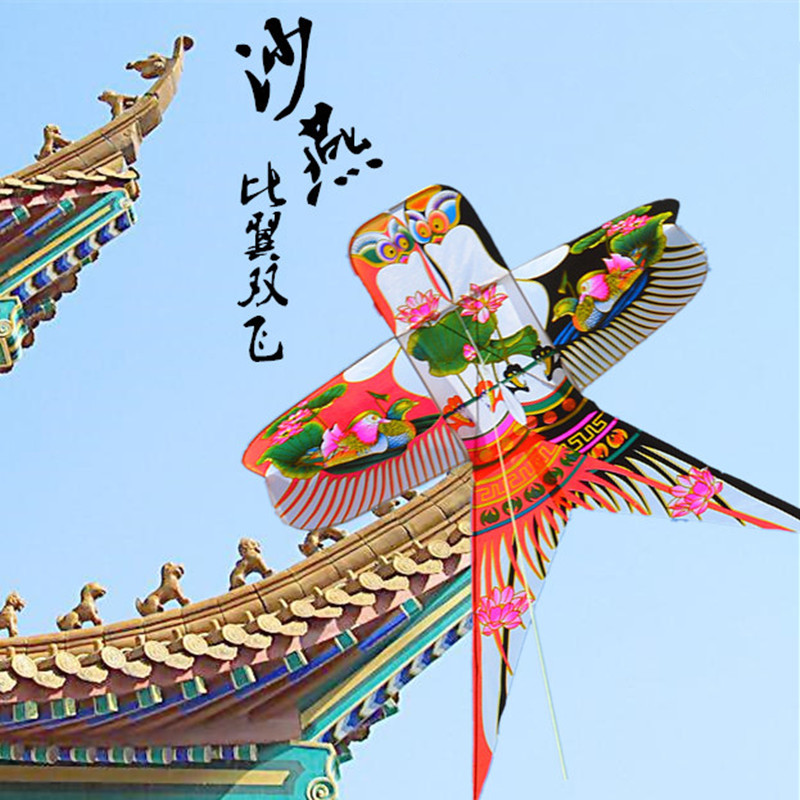 潍坊沙燕风筝传统竹子骨架燕子可放飞可观赏装饰摆放折叠方便携带