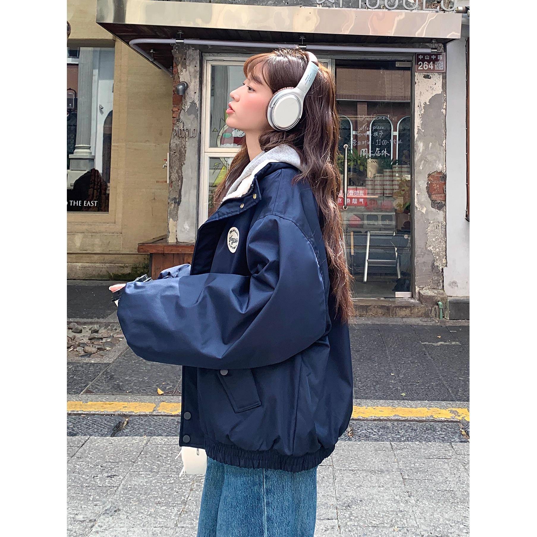 小个子棉衣棉服女2025年新款学生棉袄羊羔毛学院风超好看夹棉外套