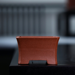 紫砂花盆收腰正方形盆景盆精品盆民间艺人冯长根制作